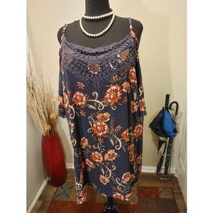 Floral Cold Shoulder Dress